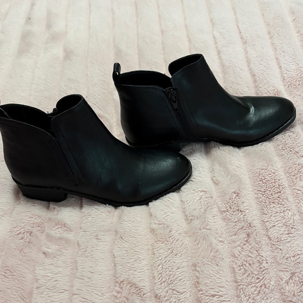 Sun + Stone Sleek Black Ankle Booties - Picture 2 of 6